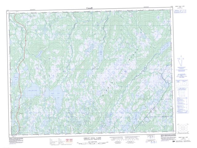 Great Gull Lake Topographic Paper Map 002D06 at 1:50,000 scale