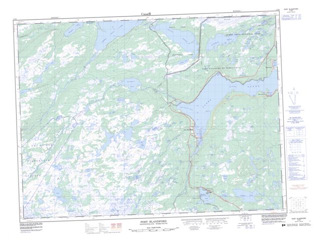 Port Blandford Topographic Paper Map 002D08 at 1:50,000 scale