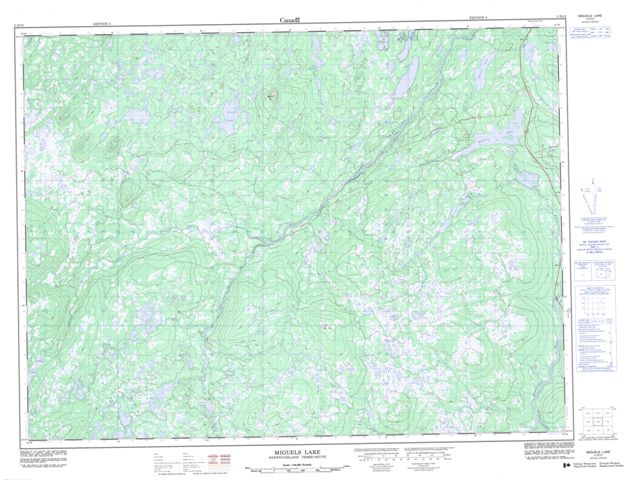 Miguels Lake Topographic Paper Map 002D12 at 1:50,000 scale