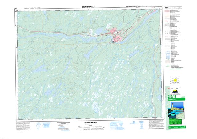 Grand Falls Topographic Paper Map 002D13 at 1:50,000 scale