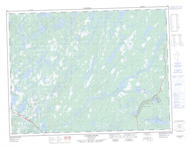 Gander River Topographic Paper Map 002E02 at 1:50,000 scale