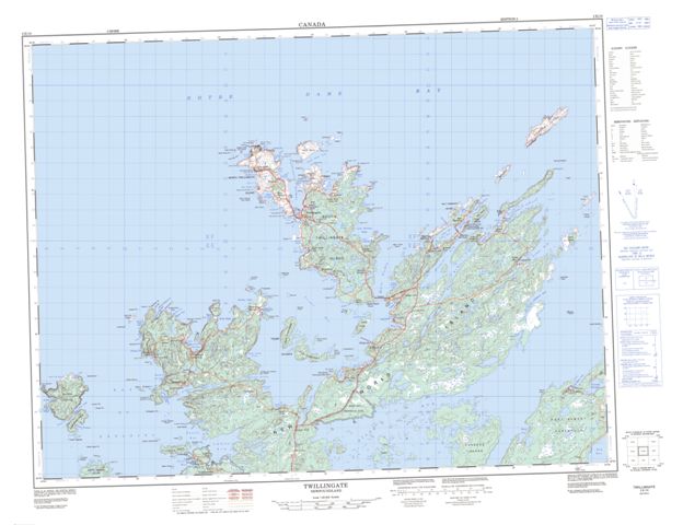 Twillingate Topographic Paper Map 002E10 at 1:50,000 scale