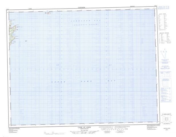 Cape St. John Topographic Paper Map 002E14 at 1:50,000 scale