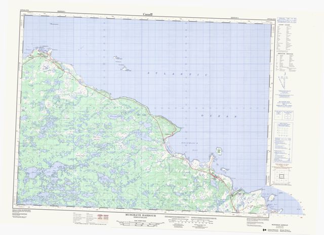 Musgrave Harbour Topographic Paper Map 002F05 at 1:50,000 scale