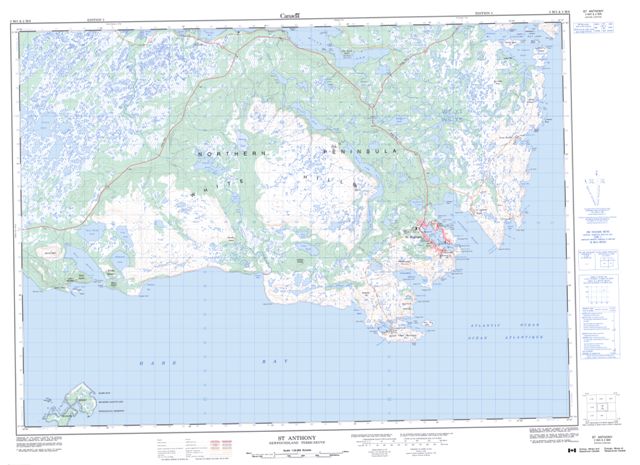 St Anthony Topographic Paper Map 002M05 at 1:50,000 scale