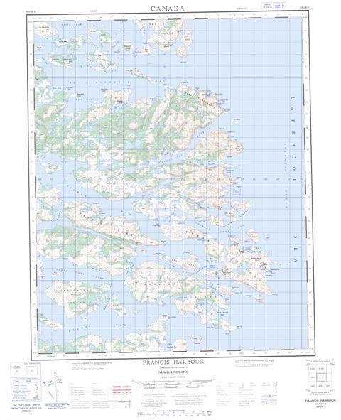 Francis Harbour Topographic Paper Map 003D12 at 1:50,000 scale