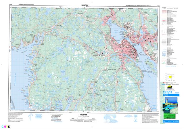 Halifax Topographic Paper Map 011D12 at 1:50,000 scale