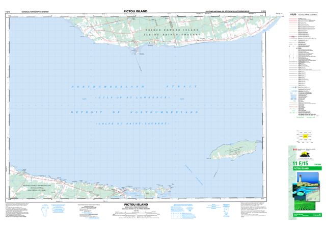Pictou Island Topographic Paper Map 011E15 at 1:50,000 scale