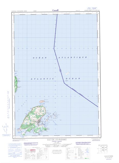 Ile De St-Pierre Topographic Paper Map 011I16E at 1:50,000 scale