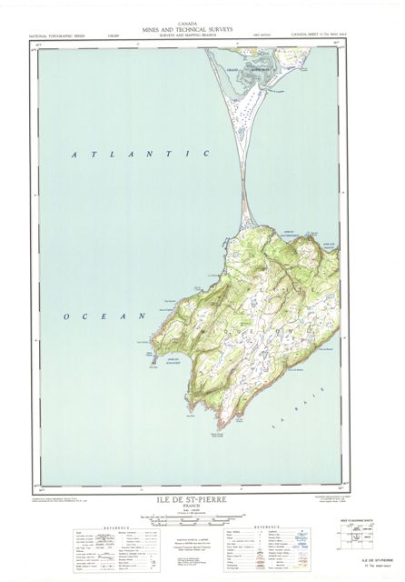 Ile De St-Pierre Topographic Paper Map 011I16W at 1:50,000 scale