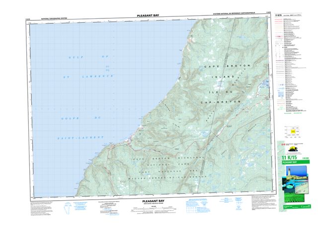 Pleasant Bay Topographic Paper Map 011K15 at 1:50,000 scale