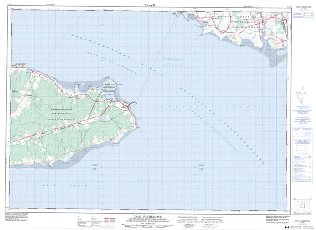Cape Tormentine Topographic Paper Map 011L04 at 1:50,000 scale