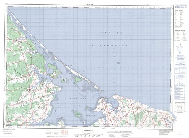 Malpeque Topographic Paper Map 011L12 at 1:50,000 scale