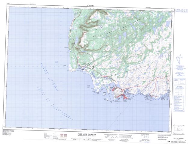 Port Aux Basques Topographic Paper Map 011O11 at 1:50,000 scale