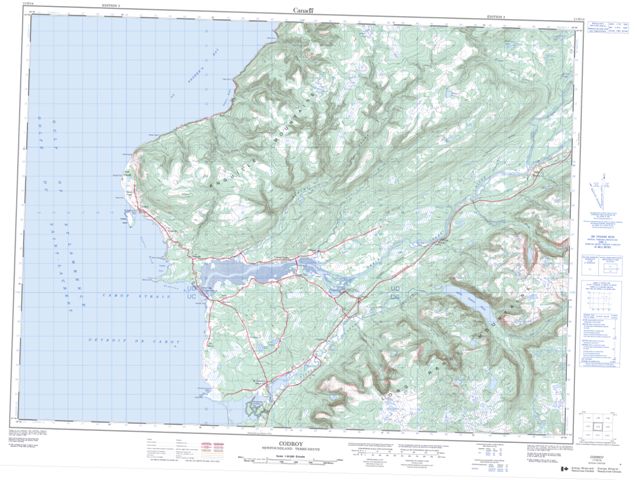 Codroy Topographic Paper Map 011O14 at 1:50,000 scale
