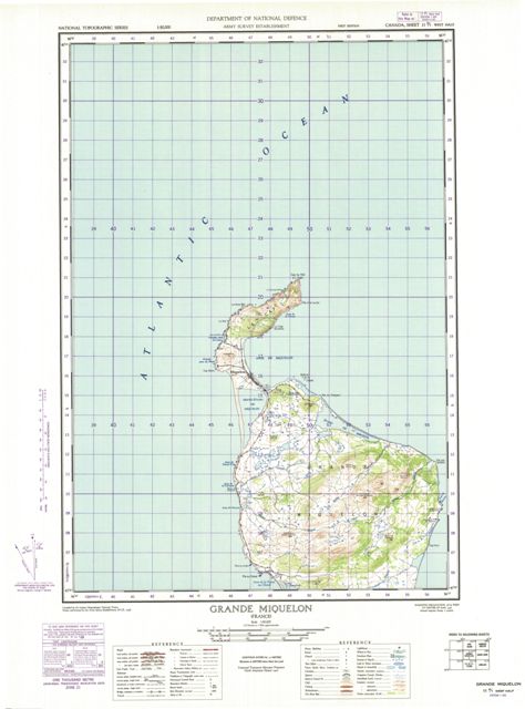 Grande Miquelon Topographic Paper Map 011P01W at 1:50,000 scale
