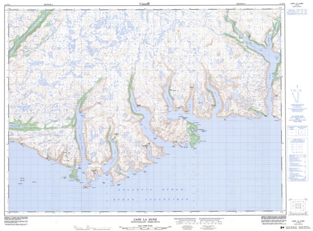 Cape La Hune Topographic Paper Map 011P10 at 1:50,000 scale