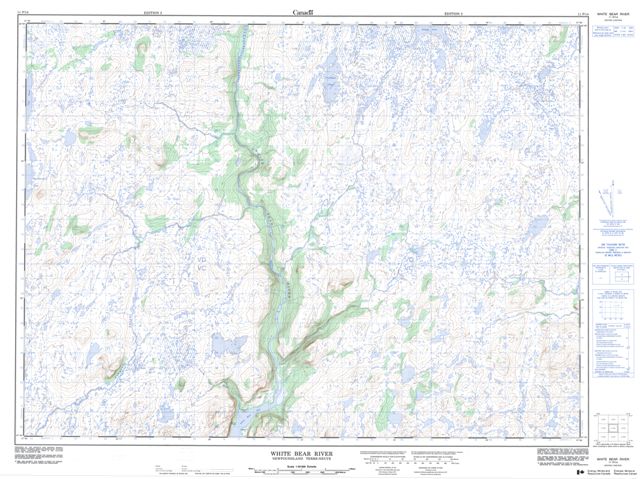 White Bear River Topographic Paper Map 011P14 at 1:50,000 scale