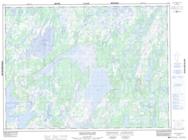 Great Burnt Lake Topographic Paper Map 012A08 at 1:50,000 scale