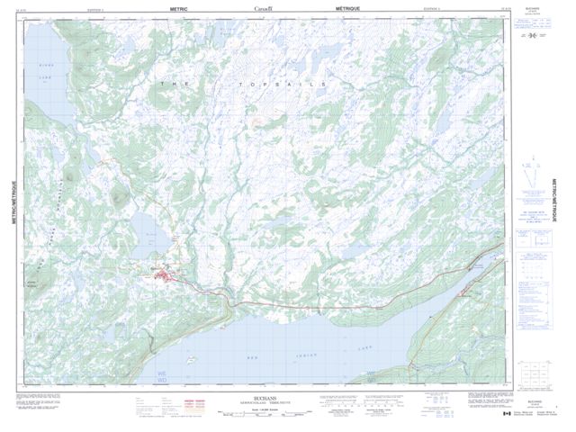 Buchans Topographic Paper Map 012A15 at 1:50,000 scale