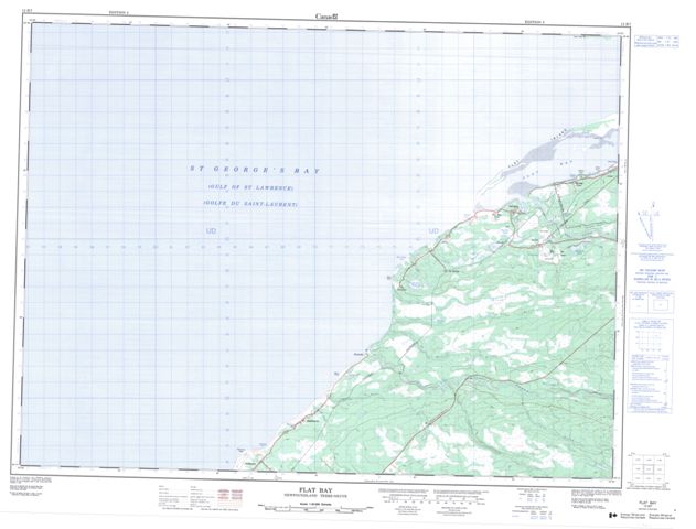 Flat Bay Topographic Paper Map 012B07 at 1:50,000 scale