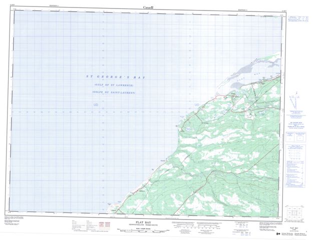 Flat Bay Topographic Paper Map 012B07 at 1:50,000 scale