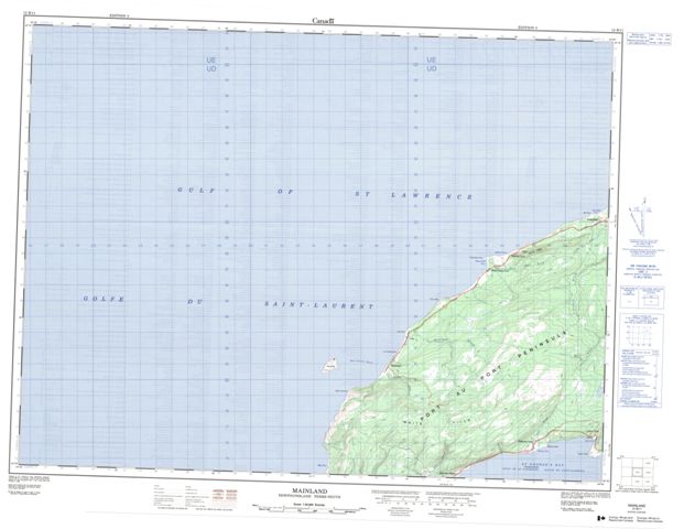 Mainland Topographic Paper Map 012B11 at 1:50,000 scale
