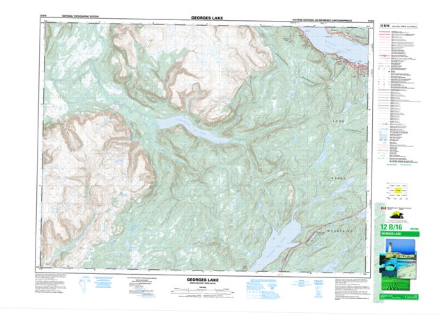 Georges Lake Topographic Paper Map 012B16 at 1:50,000 scale