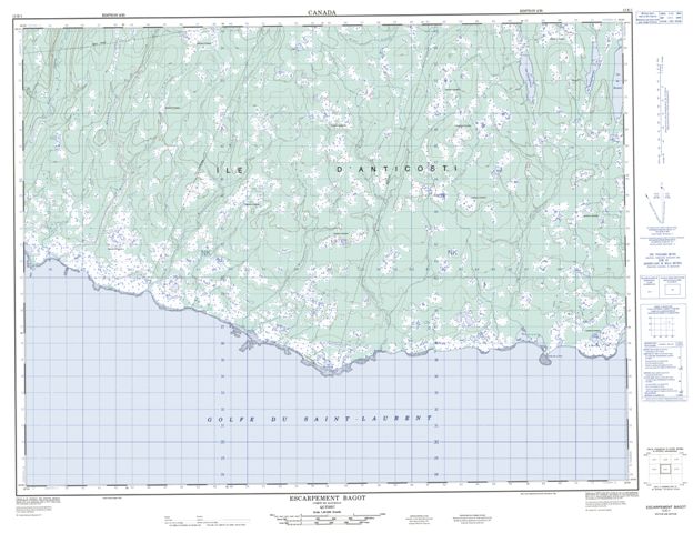 Escarpement Bagot Topographic Paper Map 012E01 at 1:50,000 scale