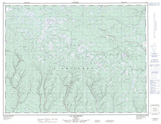 Lac Rainsford Topographic Paper Map 012E07 at 1:50,000 scale