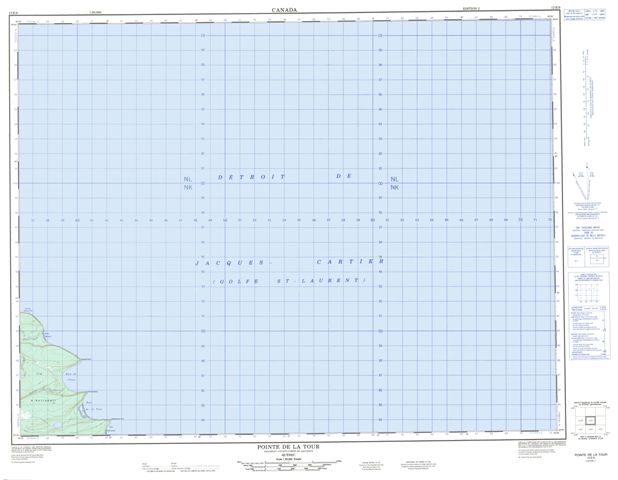 Pointe De La Tour Topographic Paper Map 012E09 at 1:50,000 scale
