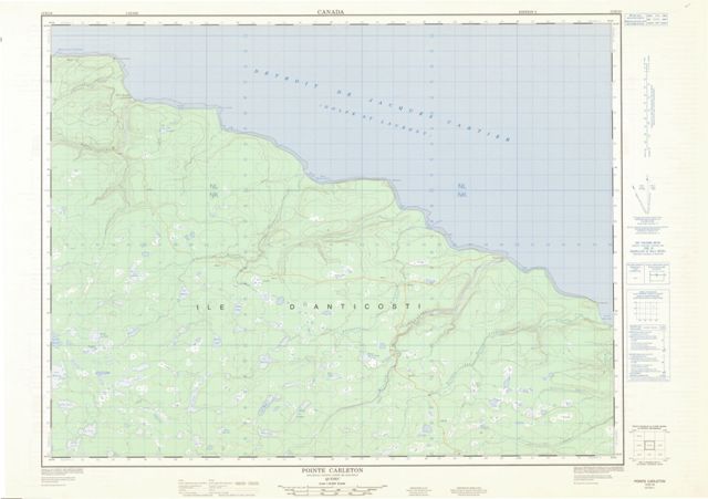Pointe Carleton Topographic Paper Map 012E10 at 1:50,000 scale