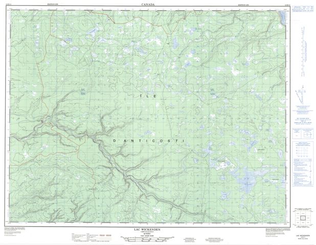 Lac Wickenden Topographic Paper Map 012E11 at 1:50,000 scale