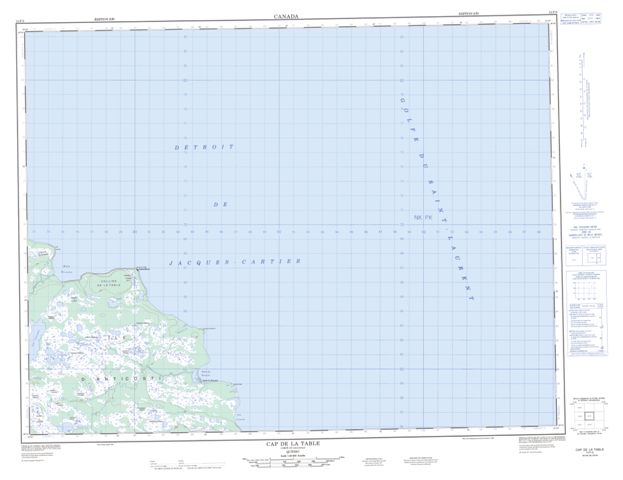 Cap De La Table Topographic Paper Map 012F05 at 1:50,000 scale