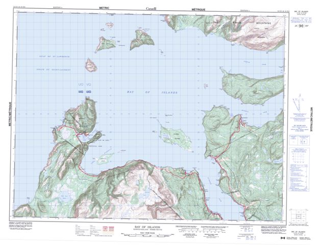 Bay Of Islands Topographic Paper Map 012G01 at 1:50,000 scale