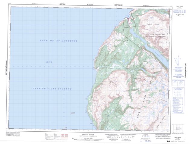 Trout River Topographic Paper Map 012G08 at 1:50,000 scale