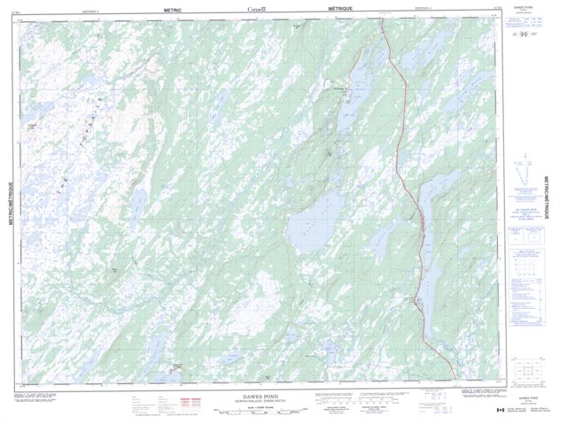 Dawes Pond Topographic Paper Map 012H01 at 1:50,000 scale