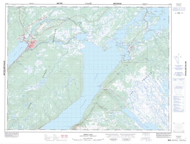 Deer Lake Topographic Paper Map 012H03 at 1:50,000 scale