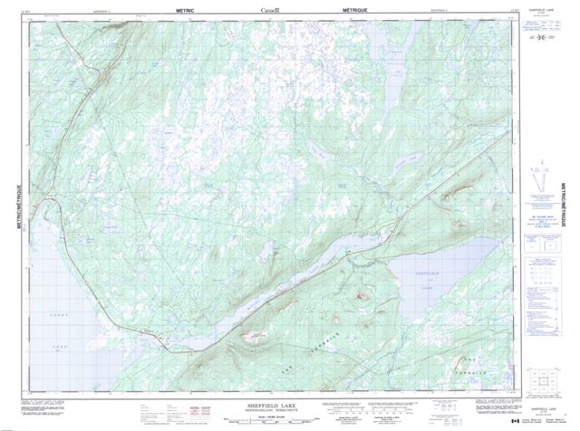Sheffield Lake Topographic Paper Map 012H07 at 1:50,000 scale