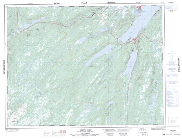 Springdale Topographic Paper Map 012H08 at 1:50,000 scale
