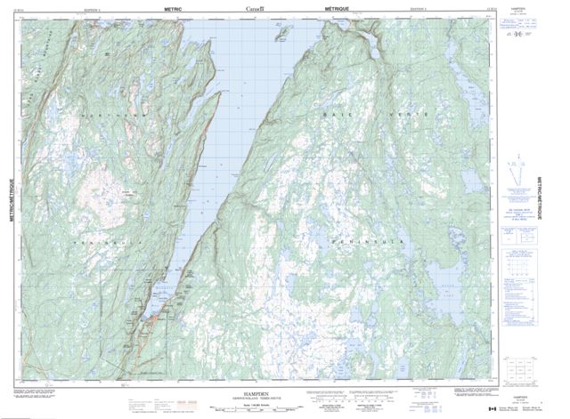 Hampden Topographic Paper Map 012H10 at 1:50,000 scale