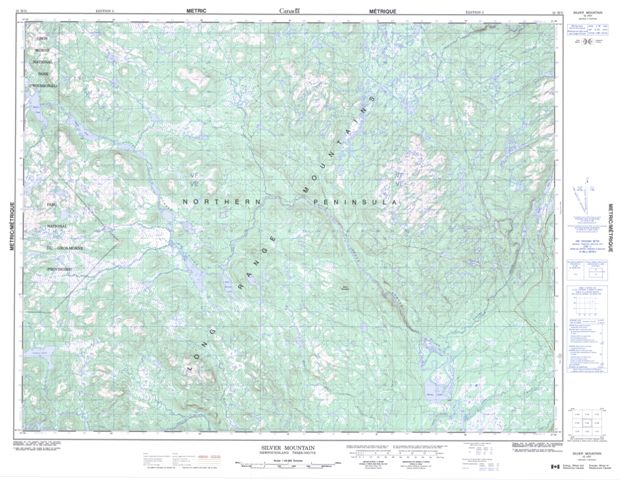 Silver Mountain Topographic Paper Map 012H11 at 1:50,000 scale