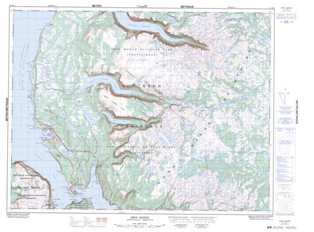 Gros Morne Topographic Paper Map 012H12 at 1:50,000 scale