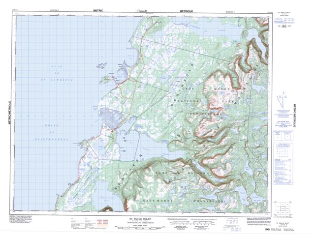 St Pauls Inlet Topographic Paper Map 012H13 at 1:50,000 scale