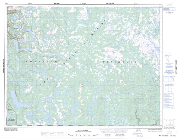 Main River Topographic Paper Map 012H14 at 1:50,000 scale