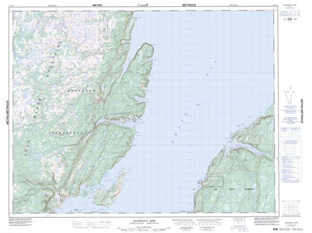 Jackson's Arm Topographic Paper Map 012H15 at 1:50,000 scale
