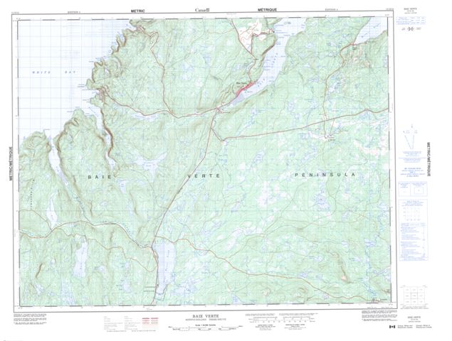 Baie Verte Topographic Paper Map 012H16 at 1:50,000 scale