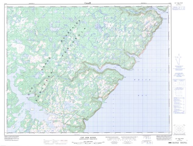 Cat Arm River Topographic Paper Map 012I02 at 1:50,000 scale