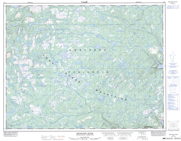 Soufflets River Topographic Paper Map 012I07 at 1:50,000 scale
