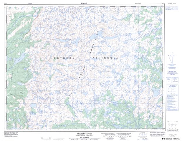 Torrent River Topographic Paper Map 012I10 at 1:50,000 scale